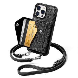 Ý Tưởng Sản Phẩm Mới 2025 Sang Trọng Crossbody Da Chính Hãng Trường Hợp Điện Thoại Cho Iphone 15 16 Pro Max Trường Hợp Da Với Thẻ Túi - Product Image 2