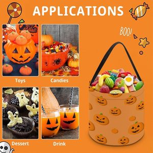 Sacs fourre-tout orange citrouille d'Halloween Taille unique Seau à bonbons Fabriqué en Chine pour les fêtes d'Halloween - Product Image 4