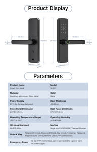 Gran Oferta de Descuento en Cerraduras Inteligentes Negras, la Mejor Cerradura Inteligente con Huella Dactilar para Puerta con Carga USB para Puertas de Aluminio y Acero - Product Image 6