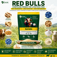SAIK RED BULLS Additif d'engraissement pour bovins et ovins, complément alimentaire haute efficacité pour la prise de poids, enzymes de qualité alimentaire favorisant la croissance