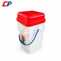Grosir ember plastik persegi bening untuk makanan, 250ml 500ml 1L 2 Liter plastik kecil aman untuk makanan dengan tutup tertutup