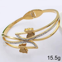 SZ047 gelang kupu-kupu baja tahan karat minimalis berlapis emas 18K gelang modis hipoalergenik hadiah untuk wanita