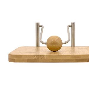 Porte-serviettes élégant en bambou et bois avec bras lesté en acier inoxydable pour centre de table - Product Image 3