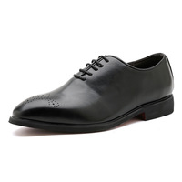 Chaussures Derby décontractées pour hommes à bout pointu, à lacets, coupe basse, style britannique, avec détails sculptés et surpiqûres printanières