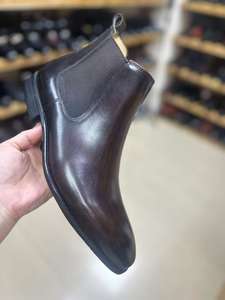 รองเท้าบูทหุ้มข้อสั้นหนังวัวสำหรับผู้ชายรองเท้าบูท <span class=keywords><strong>Chukka</strong></span> แบบทางการรองเท้าสี่เหลี่ยมสไตล์อิตาลีไซส์ใหญ่พิเศษจากโรงงาน - Product Image 2