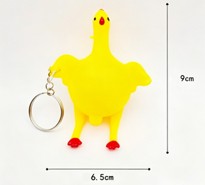 Jouet Squishy Poulet Jaune de 9 cm <span class=keywords><strong>en</strong></span> TPR, Modèle de Dessin Animé Pouvant Peler des Œufs, Porte-clés, Breloque de Sac ou de Téléphone, Accessoire Anti-stress et Farceur - Product Image 2