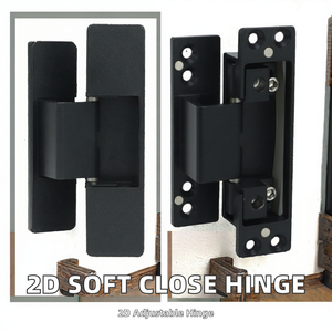 Charnière de porte dissimulée en alliage d'aluminium anodisé, réglable 2D, à fermeture douce, pour porte en bois massif - Product Image 2