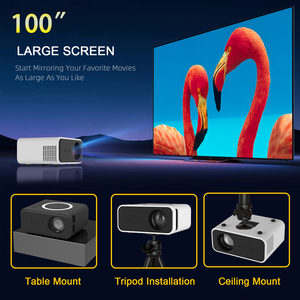 Projecteur vidéo portable laser 1080p Led Vente en gros YT300 <span class=keywords><strong>Mini</strong></span> projecteur multimédia domestique à distance Support projecteur de téléphone portable - Product Image 6