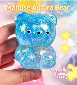 Oso de Goma Brillante de Maltosa, Juguete de Rebote Lento, Pelota Antiestrés para Apretar, Juguete Antiestrés Súper Lindo para Niños, Oso de Goma Suave y Duradero - Product Image 5
