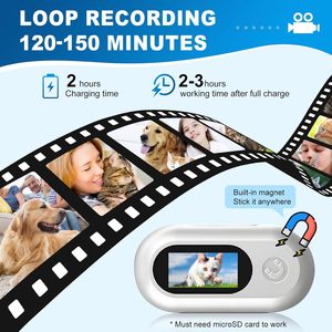 กล้องวิดีโอสำหรับสัตว์เลี้ยงขนาดเล็กแบบไร้สาย1080P ปลอกคอกล้องสำหรับถ่ายกิจกรรมขนาดเล็กอุปกรณ์บันทึกวิดีโอในร่ม/กลางแจ้งอุปกรณ์สำหรับเด็กทารกและสัตว์เลี้ยง - Product Image 3