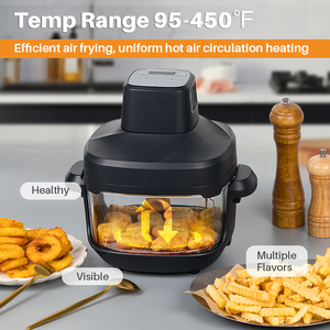 4.5L 1500w friggitrice ad aria Crispi cuocere lavastoviglie sicuro per la casa apparecchio portatile da cucina digitale elettrico vetro aria avannotto per il commercio all'ingrosso - Product Image 6
