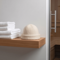 Chapeau de sauna en laine mérinos isolant thermiquement, protection des cheveux, style bonnet, accessoire de sauna