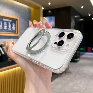 เคสโทรศัพท์ใสหรูหราแบบ 360 องศา °   ขาตั้งหมุนได้สำหรับ iPhone 16 Pro Max 15 14 13 สำหรับผู้ชายและผู้หญิง - Product Image 4