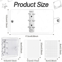 Neue süße Mini 3 Ring Binder Clips Klare weiche PVC A5/A6 Notebook Ringe Druckknopf Gedruckte Papier abdeckung Tagebuch Geschenk Lose blatt
