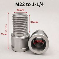 Adaptateur fileté femelle M22 vers mâle 1-1/4"-7 UNC pour connexion de machine de forage diamanté