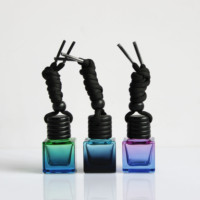Flacon de parfum pour voiture en bois naturel avec couvercle dégradé de 8 ml - Diffuseur d'huiles essentielles, désodorisant pour véhicules