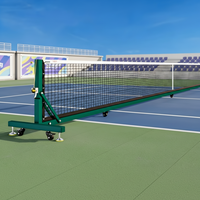 Terrain de pickleball portable, kit complet, sol à assembler, filet mobile, éclairage LED anti-éblouissement, utilisation à domicile et sur campus