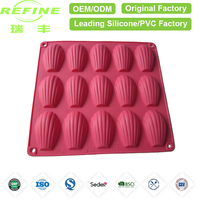 Moule à madeleines en silicone résistant à la chaleur Refine Factory, forme de coquille, plaque de cuisson antiadhésive pour gâteaux, biscuits, chocolat