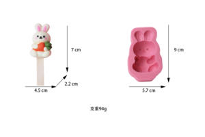 Molde <span class=keywords><strong>de</strong></span> Silicona 3D <span class=keywords><strong>de</strong></span> Conejo <span class=keywords><strong>con</strong></span> Zanahoria (para Mousse, Helado, Chocolate o Velas) - Product Image 3
