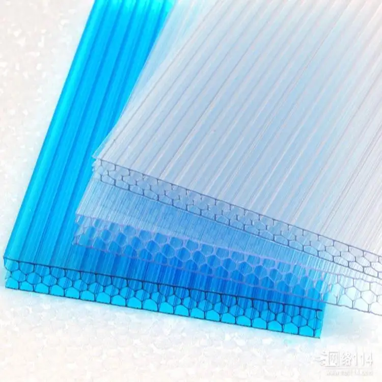 6mm 8mm 10mm UV 압출 투명 셀룰러 중공 패널 온실 지붕 용 폴리 카보네이트 시트
