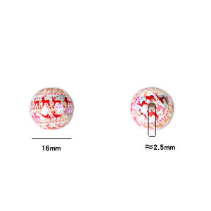 Perles acryliques cerf imprimées intégralement 16 mm, couleurs assorties, pour boucles d'oreilles et bracelets DIY faits main, accessoires de mode - Product Image 2