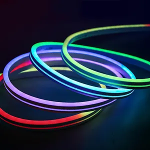 شريط إضاءة نيون RGB بيكسل قابل للعنونة عالي الجودة 12 فولت 24 فولت شريط إضاءة LED مرن نيون rgb ic