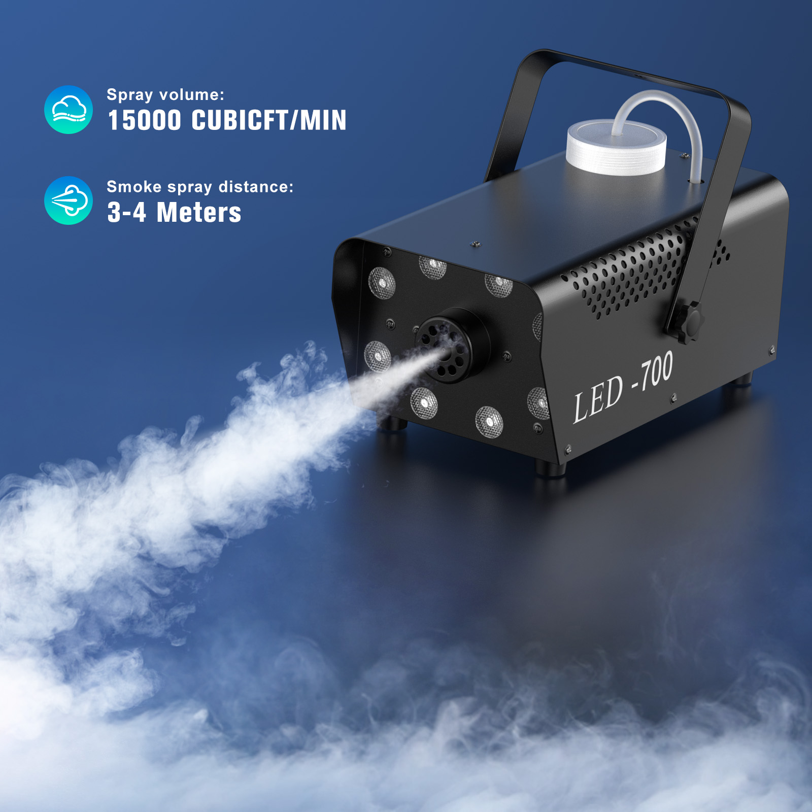 U`king 700W Colorful LED Smoke Machine for Stage Performance U`king 700W Colorful LED Smoke Machine for Stage Performance