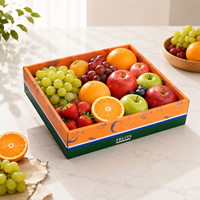 Boîte cadeau pour fruits pliable avec couvercle transparent personnalisé, boîte d'emballage en papier ondulé respectueuse de l'environnement, impression couleur