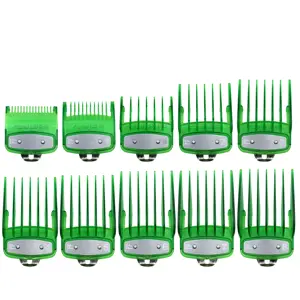 Factory direct selling salon tools hair trimmer attachment hairdresser clipper stainless steel clip transparent green guide comb
