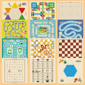 Mini <span class=keywords><strong>Gioco</strong></span> Educativo di Puzzle in Legno, <span class=keywords><strong>Gioco</strong></span> di <span class=keywords><strong>Dama</strong></span> in Bambù, Blocchi da Costruzione Multifunzionali per Bambini - Product Image 3