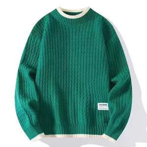 Sudadera informal de Color sólido para hombre, Otoño Invierno, nuevo Material de punto de manga larga con cuello levantado, suéteres cómodos - Product Image 4