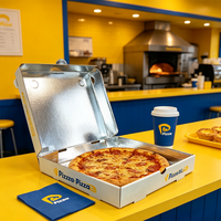 Boîte à pizza en papier thermique rouge résistant à la graisse personnalisable SP4858 avec intérieur en aluminium, 12 pouces, 33 cm