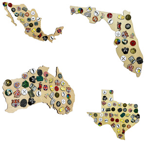 Décoration murale style européen avec support de rangement en forme de pays de golf, sans perçage, brun clair, irrégulier, fait main - Product Image 5