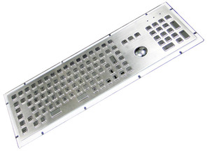 Tastiera Metallica a 103 Tasti con Montaggio Posteriore, Tasti Funzione e Trackball - Product Image 3