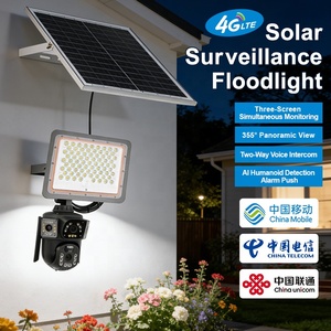 Suitable Solar Camera <b>Light</b> With <b>Flood</b> <b>Light</b> 3MP PTZ 4G 3 Lens AOV AI Human Detection Two Way Talk IP65 for Farm Yard - Product Image 2