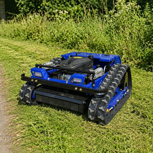 Livraison gratuite, tondeuse à gazon à moteur essence CE EPA avec chenilles en caoutchouc agricoles, tondeuse à gazon robotisée télécommandée - Product Image 1