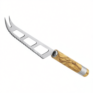 Cuchillo para queso Ksemesser de acero con hoja dentada y mango de madera para cortar queso duro - Product Image 2