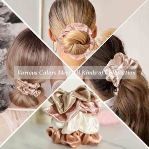 Élastiques à cheveux en soie imprimés sur mesure pour enfants, couleurs assorties, avec logo - Product Image 3
