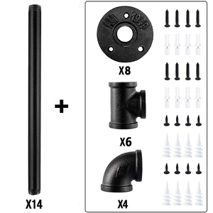 Étagères industrielles rustiques vintage à 2 ou 3 niveaux pour échelle DIY Suspendus Décoratifs Fixés au Mur en Métal et <span class=keywords><strong>Bois</strong></span> Rangement Cuisine Salon - Product Image 4