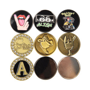 Marqueurs de balle de golf en métal à faible MOQ, design personnalisé, marqueurs de balle de golf en forme de pièce de monnaie, marqueurs de club de golf amovibles - Product Image 5