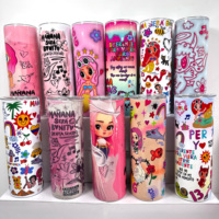 Vaso Térmico Delgado de 20oz para Sublimación, Personalizable con Gráficos, Doble Capa, con Diseño de Personajes Femeninos, para Café o Bebidas