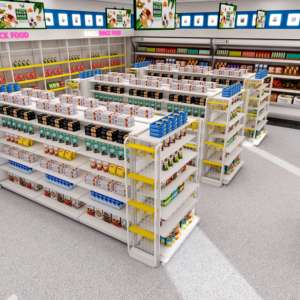 金属両面自立型スーパーマーケット棚コンビニエンスストアディスプレイラック食料品店ディスプレイユニット - Product Image 4