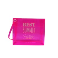 Offre Spéciale Eco Neon PVC emballage maillot de bain sac Portable silicone poignée bikini bouton-pression pochette