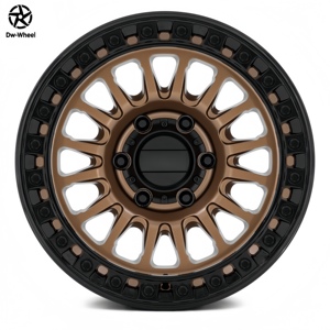 Jantes de camion DW Beadlock 17 18 20 pouces 6x135 en alliage forgé bronze <span class=keywords><strong>mat</strong></span> avec anneau <span class=keywords><strong>noir</strong></span> pour Ford Bronco Raptor, aspect Beadlock tout-terrain - Product Image 5