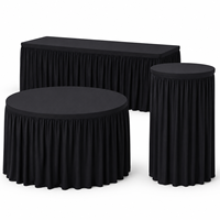 Housse de table en spandex sur mesure avec jupe froncée pour hôtels, buffets, traiteurs et projets hôteliers