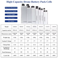 Batterie Li-ion semi-solide 7500mAh 3.7V pour drones OEM/ODM, taux de décharge 20C/50C, fabriquée en Chine
