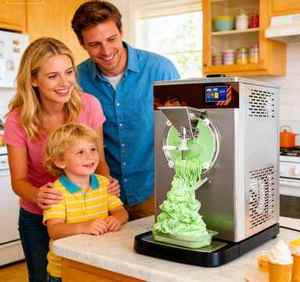 Machine à crème glacée compacte pour voiture avec système de refroidissement isolé pour la vente ambulante et les entreprises mobiles de desserts glacés en extérieur - Product Image 1