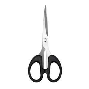 Ciseaux pour étudiants en acier inoxydable, lame droite, poignées noires, pour bureau, art, découpe de papier, longueur 105 mm - Product Image 3