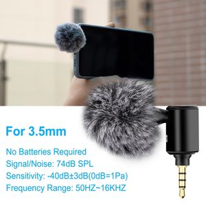 Venta al por mayor PULUZ 3,5mm Jack Electret Micrófono de condensador Reducción de ruido Teléfono móvil Micrófono ajustable - Product Image 6