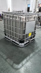 Serbatoio IBC in Acciaio Inox SS304 SS316 da 1000L per Conservazione di Sciroppo d'Acero, Acqua, Miele, Alcol, Recipiente a Pressione con Pompa - Product Image 5